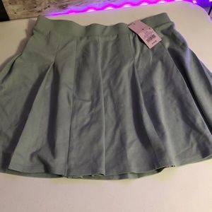 Wild Fable Sea Green Pleated Elastic Waist Skirt